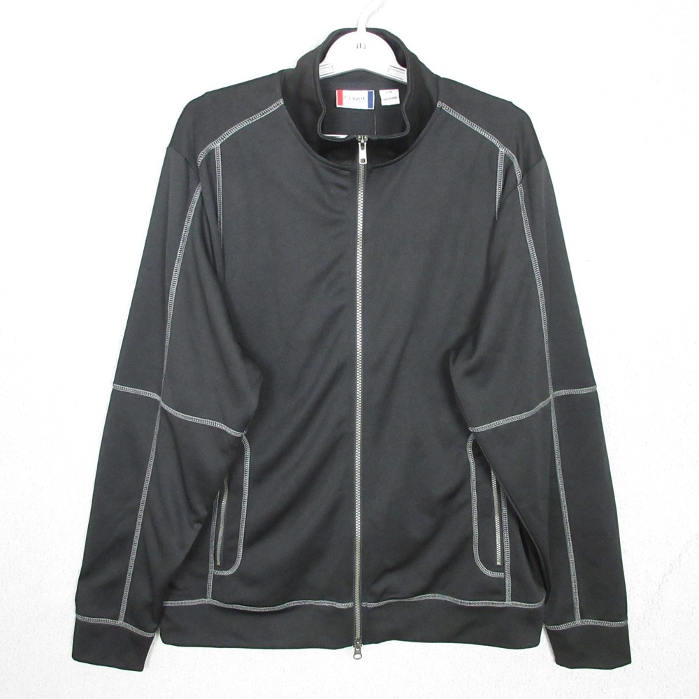 Clique Black‎ Full Zip Track Jacket Athletic Stitching Women's Large